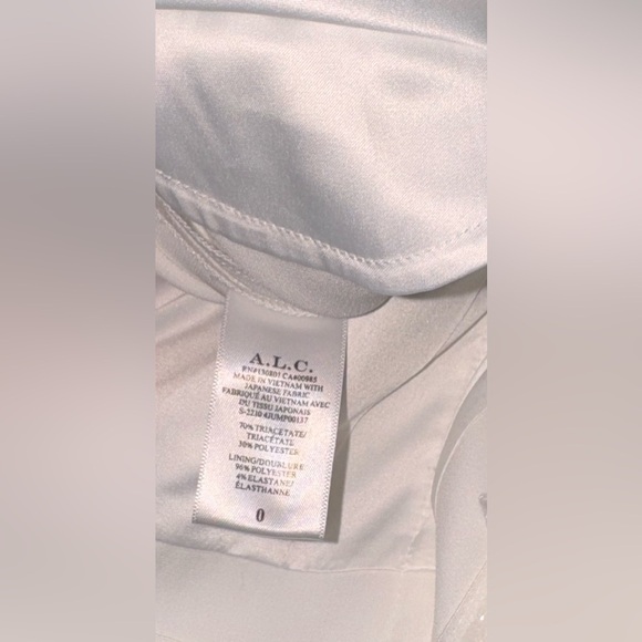 NWOT A.L.C. elise white strapless belted wide leg jumpsuit sz 0 - Picture 5 of 6